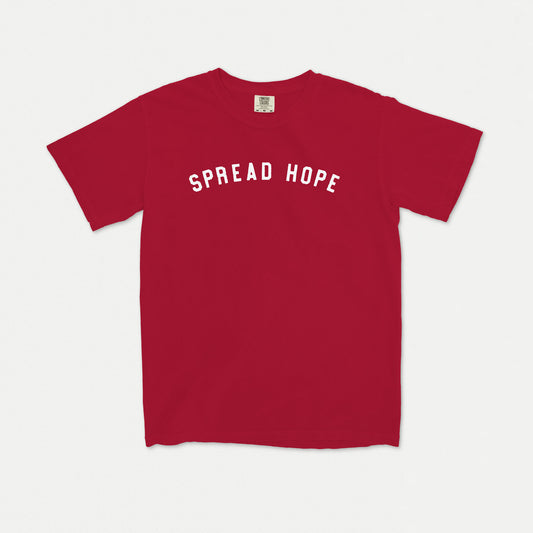 Spread Hope | Garment-dyed Heavyweight T-shirt - Red